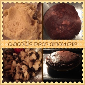 Chocolate pear almond pie